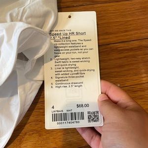 White speed up high waisted shorts